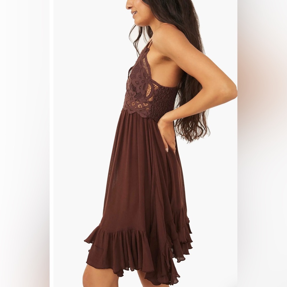 Free People FP One Adella Slip Mini Dress in Brown, Size Medium (M) - Crochet - Picture 14 of 14
